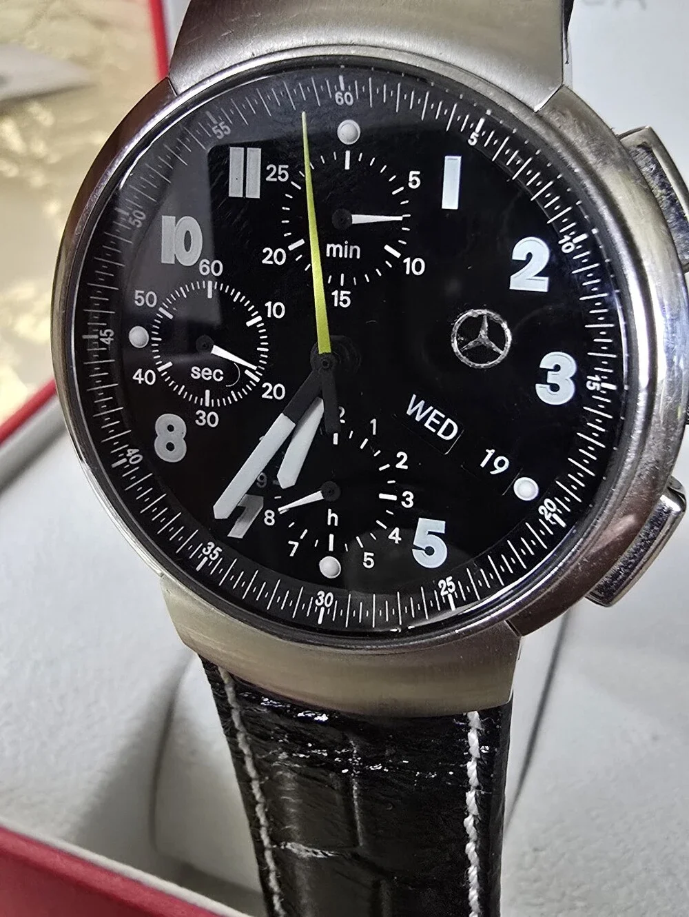 Black Dial Men's Chronograph Mercedes Watch